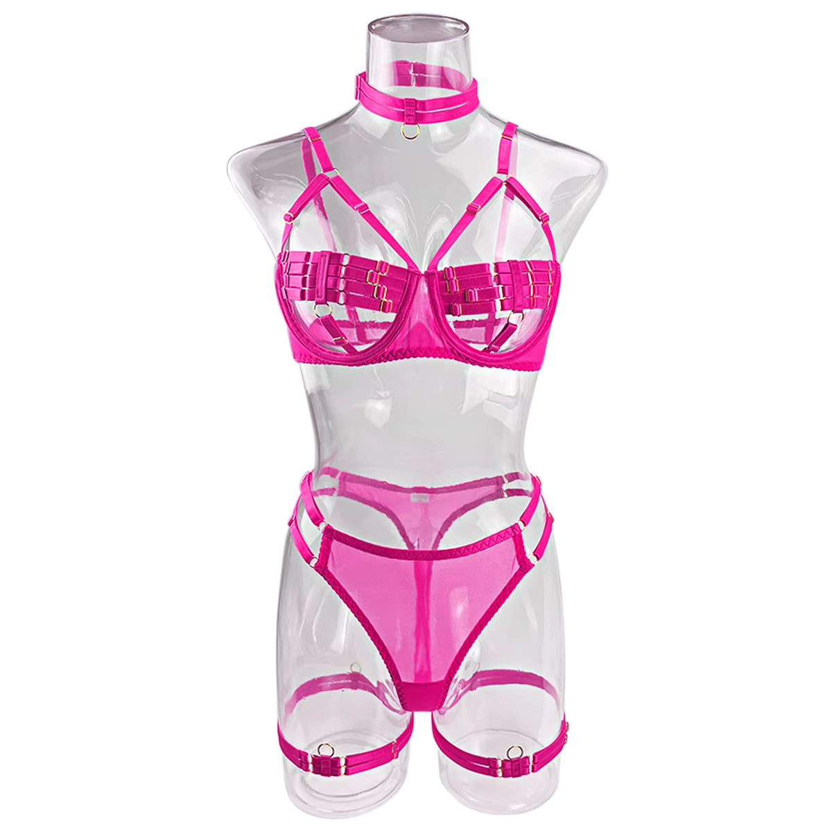 Ellolace Sexy Lingerie Naked Women Without Censorship 5-Piece Sexy Costume Hollow Underwear Uncensored Sensual Open Bra Outfits